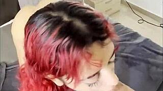 This cute emo Latina teen from Colombia takes a massive cum facial! 😘