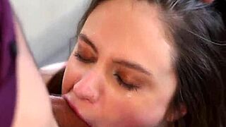 Teen choked hard with rough deepthroat in heels