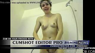 gorgeous teen strips in bath, gets horny on webcam 😍