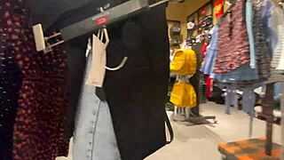 The Girl Worked Out The Purchase Right In The Locker Room Of The Shopping Center