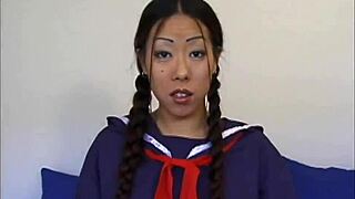 Asian Lollipops Brunette Rides Hard and Licks Deep in Wild Scene. Socks On, Passion High!