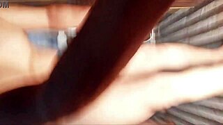 Asian teen rides cock hard in shower assfucking