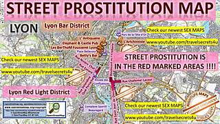 French massage parlors and brothels were mapped onto a sex map of Lyon, France