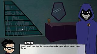 raven's masturbating in 18titans part 4, touching herself in the game