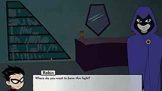 raven's masturbating in 18titans part 4, touching herself in the game