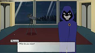 raven's masturbating in 18titans part 4, touching herself in the game