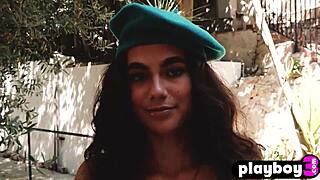 Playboy3 com stunning teen Hades bares perfect body in hot lingerie outdoors