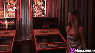 Fringe-haired babe lilly luck in tight dress