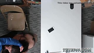 The cop fucks the milf in the car after apprehending the suspect