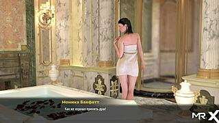 Hey, check out this sexy maid stripping off her outfit in the hentai anime style