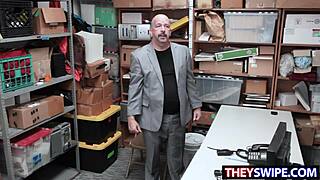 Step dad watches detective nail his step daughter with monster cock at work! 😱💥