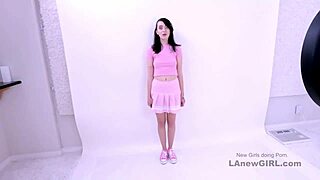 Hot massage scene in which curious college girl explores her sexuality