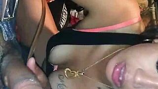 La teen 18+ Latina with tattoos takes a full load from big cock