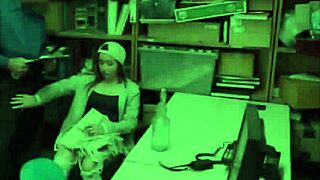 cute teen 18+ caught stealing a fucked hard by horny security guard