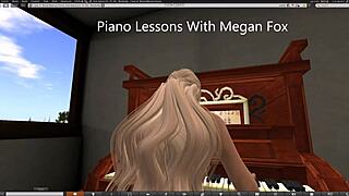megan fox lookalike gives steamy oral on piano in teen gay scene.
