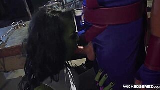 She Hulk XXX Parody: Chyna's Bold Deepthroat And Fingering Scene