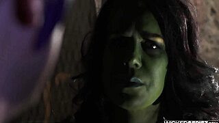 She Hulk XXX Parody: Chyna's Bold Deepthroat And Fingering Scene