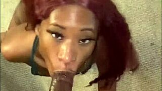 ebony teen takes big black cock deepthroat on sofa, fucking hard 😈