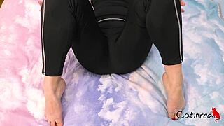 Teen Plays With Sexy Feet Smeared In Cream