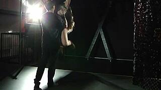 This nasty slave is tied up for hardcore fucking