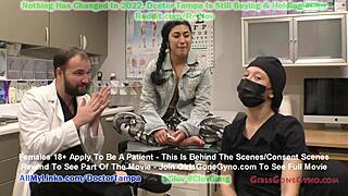 Jasmine Rose pees in cup during humiliating physical with Doctor Stacy Shepard at GirlsGoneGyno.
