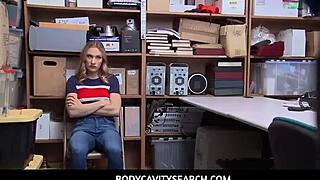 This teen shoplifter got her pussy drilled hard from behind by the LP officer at work.