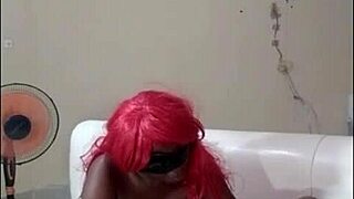 This ebony teen masturbates in part 5.