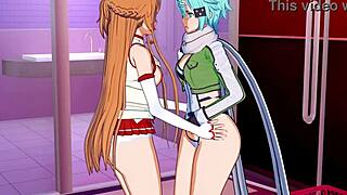 hey, check out this hentai where asuna and sinon get into yuri action from sword art online?