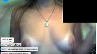 Blonde Tannya and chubby Annica undress in webcam striptease.