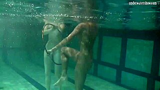 What?! Bad Quality Underwater Lesbian Show in Pool!