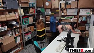 Fucking this hot teen burglar in the garage after punishment