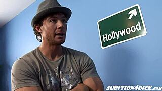 Blonde teen desperate for job takes cock on desk. Tall shaved beauty gets fucked hard for casting.