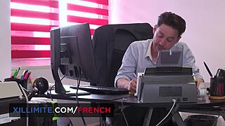 French teen 18+ Luna Rival gets anal fucked bent over the office desk.