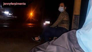 I seriously risk flashing my dick at this young brunette waiting for the bus on the street