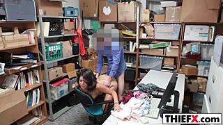 in the garage, teen spreads legs to avoid punishment, sucking monster cock.