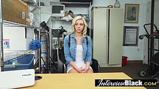 petite blonde teen in uniform enjoys huge black actors