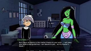 Danny Phantom gets a wild green handjob in cosplay!
