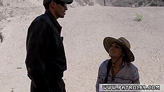 teen paisley parker, sweet brunette, arrested and drilled by black cop outdoors