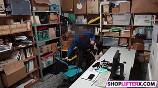 Skinny Shoplifter Gets Drilled Hard!