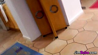 Amateur teenager blows a monster cock in stockings for wild POV action.