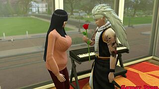 Hinata seduced and fucked by obito while naruto watches