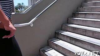 feel the passion as teen sucks cock with juicy tits