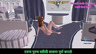 I'm watching this animated teen girl finger her ass and pussy on the floor, oh wow!