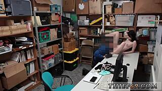 She got caught stealing but petite college girl gets double penetrated with strapon
