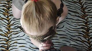 deep wet blowjob from hot blonde teen