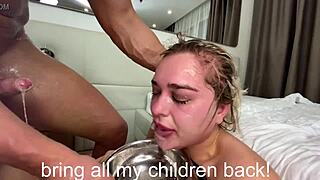 Amateur teen gives hardcore blowjob to monster cock