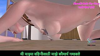 I love this animated 3d porn of a cute teen rubbin' her pussy in doggy style!