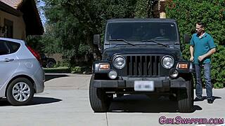 Teenagers mastering dick sucking skills in wild action