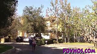 African American teen gives blowjob and gets POV penetration in a dorm setting