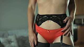 sexy british teen shows off lingerie and masturbates for girlfriend